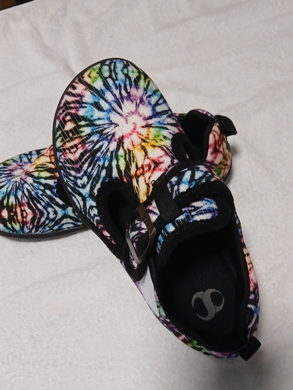 Barerun Tie-Dye Adjustable Strap Womans Slip On- Multicolor